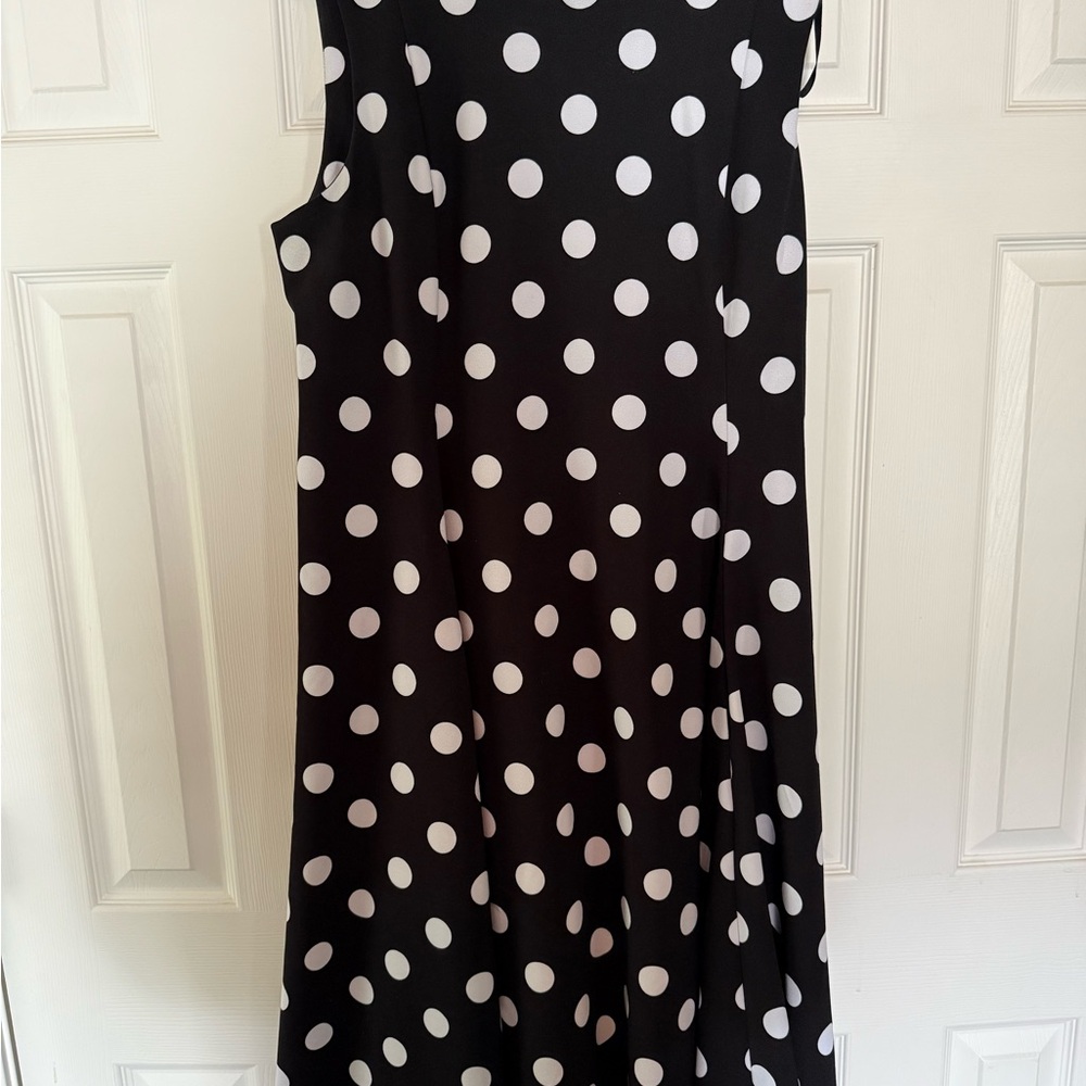 Marc New York Black and White Polka Dot Midi Dress